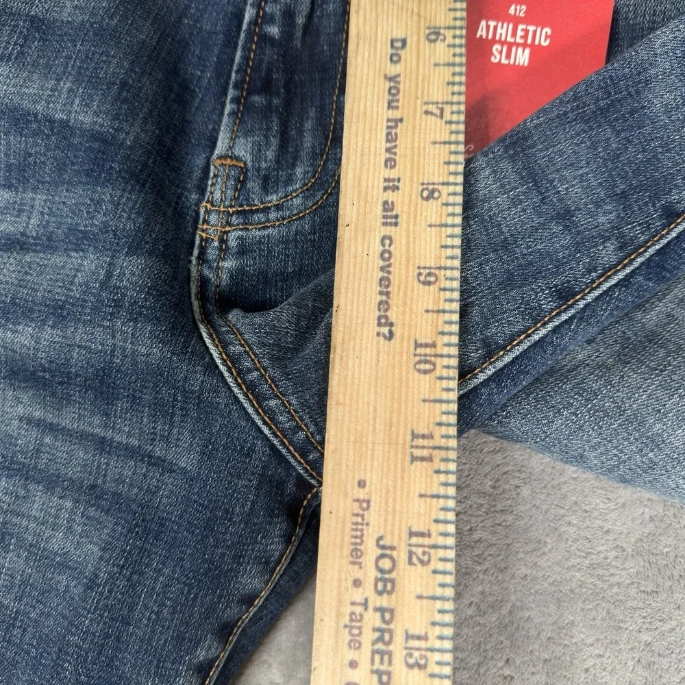 Lucky Brand Jeans Mens 36x34 412 Athletic Slim 2 Way Stretch Medium Wash Denim - Picture 12 of 15